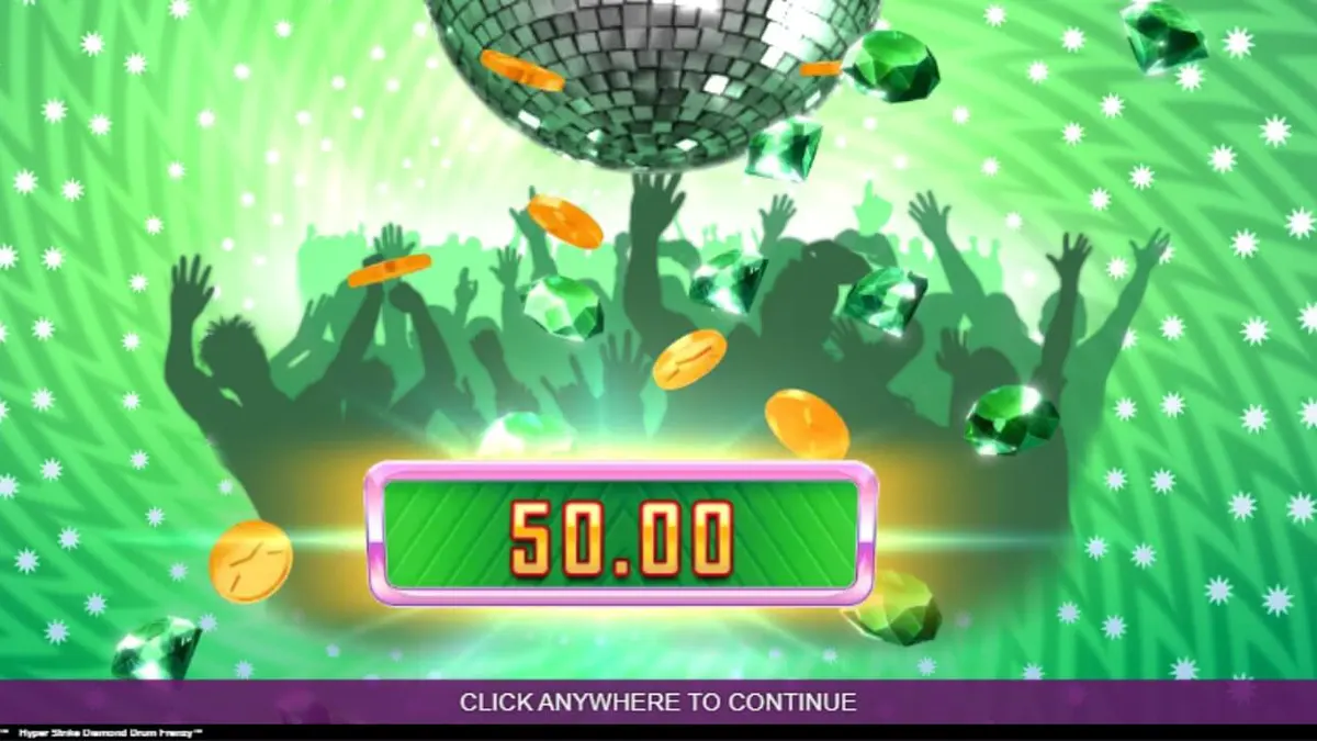 Tampilan visual slot Hyper Strike Diamond Drum Frenzy dengan nuansa neon retro.